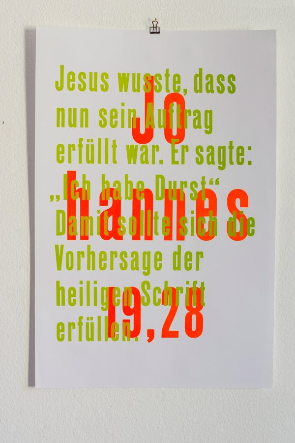 Johan 19,28 Letterpress Type Poster